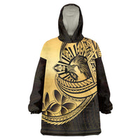 Philippines Eagle Sun Wearable Blanket Hoodie Filipino Agila Polynesian Tattoo Gold Color