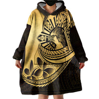 Philippines Eagle Sun Wearable Blanket Hoodie Filipino Agila Polynesian Tattoo Gold Color