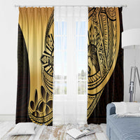 Philippines Eagle Sun Window Curtain Filipino Agila Polynesian Tattoo Gold Color