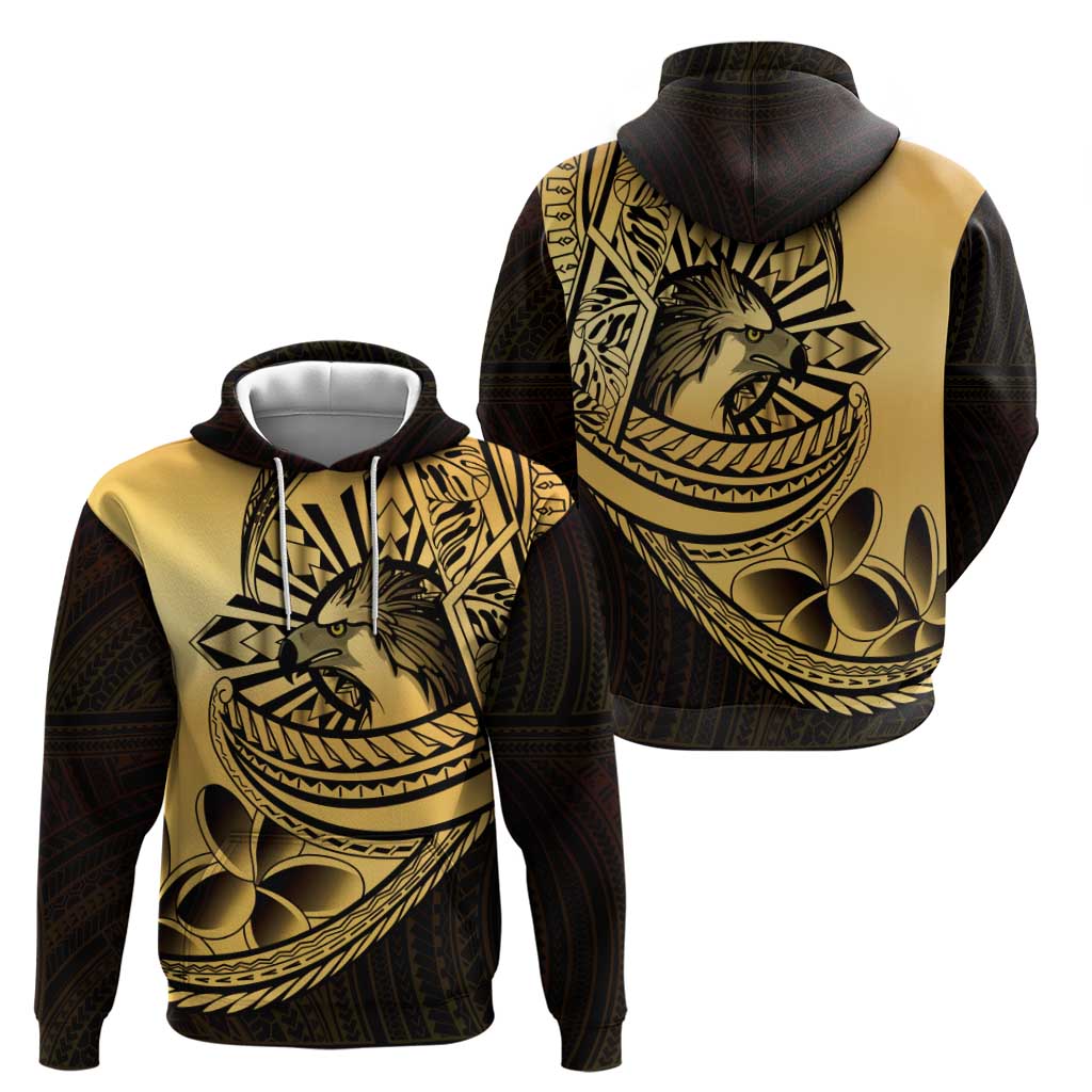 Philippines Eagle Sun Zip Hoodie Filipino Agila Polynesian Tattoo Gold Color