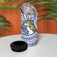 Philippines Eagle Sun 4 in 1 Can Cooler Tumbler Filipino Agila Polynesian Tattoo Flag Color