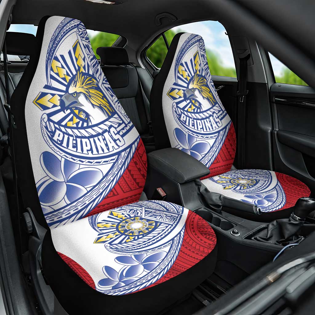 Philippines Eagle Sun Car Seat Cover Filipino Agila Polynesian Tattoo Flag Color