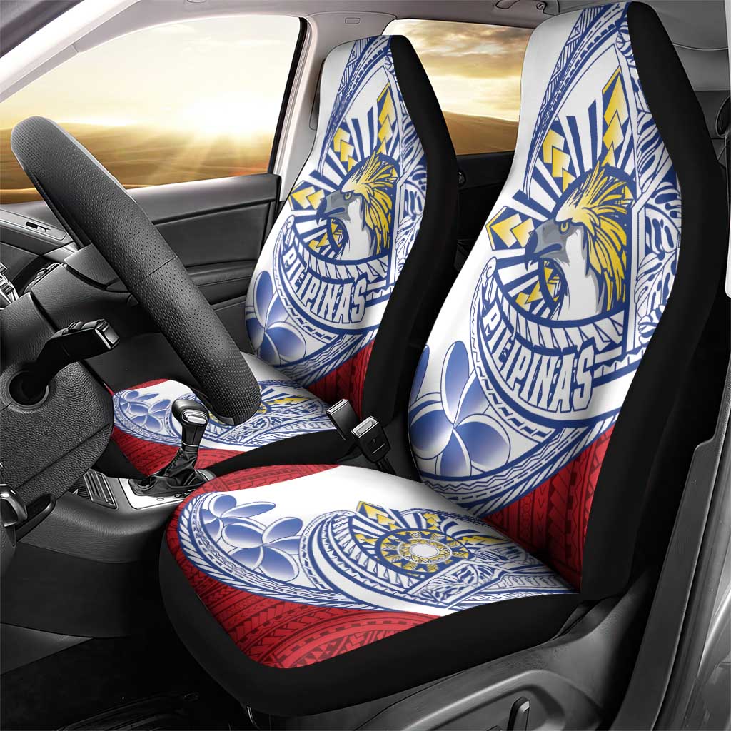 Philippines Eagle Sun Car Seat Cover Filipino Agila Polynesian Tattoo Flag Color