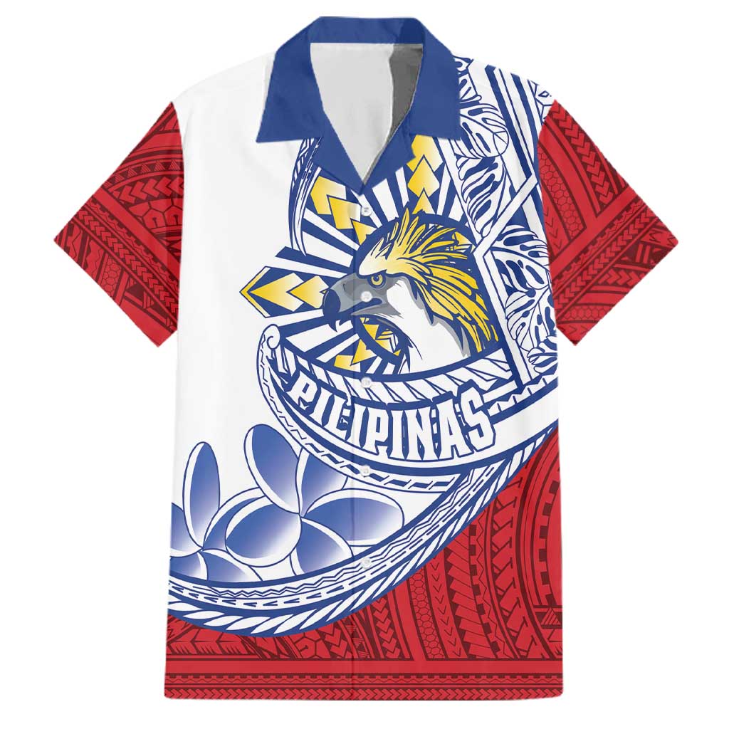 Philippines Eagle Sun Family Matching Mermaid Dress and Hawaiian Shirt Filipino Agila Polynesian Tattoo Flag Color LT14 Dad's Shirt - Short Sleeve Red - Polynesian Pride