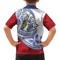 Philippines Eagle Sun Family Matching Off Shoulder Maxi Dress and Hawaiian Shirt Filipino Agila Polynesian Tattoo Flag Color LT14 - Polynesian Pride