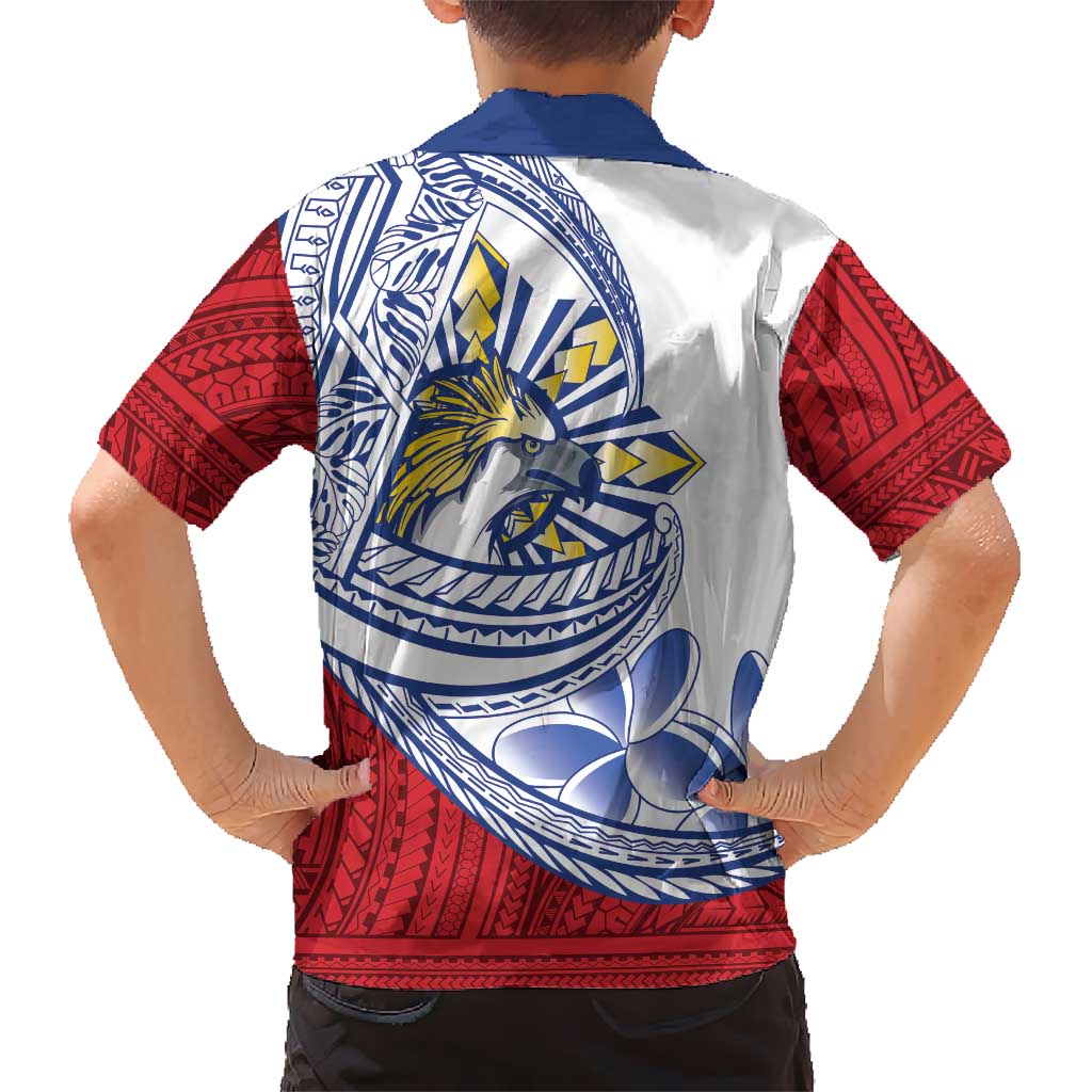 Philippines Eagle Sun Family Matching Puletasi and Hawaiian Shirt Filipino Agila Polynesian Tattoo Flag Color LT14 - Polynesian Pride