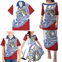 Philippines Eagle Sun Family Matching Puletasi and Hawaiian Shirt Filipino Agila Polynesian Tattoo Flag Color LT14 - Polynesian Pride