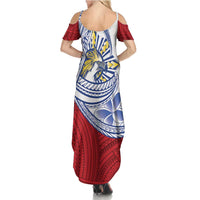 Philippines Eagle Sun Family Matching Summer Maxi Dress and Hawaiian Shirt Filipino Agila Polynesian Tattoo Flag Color LT14 - Polynesian Pride
