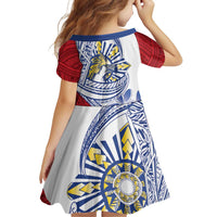 Philippines Eagle Sun Family Matching Tank Maxi Dress and Hawaiian Shirt Filipino Agila Polynesian Tattoo Flag Color LT14 - Polynesian Pride