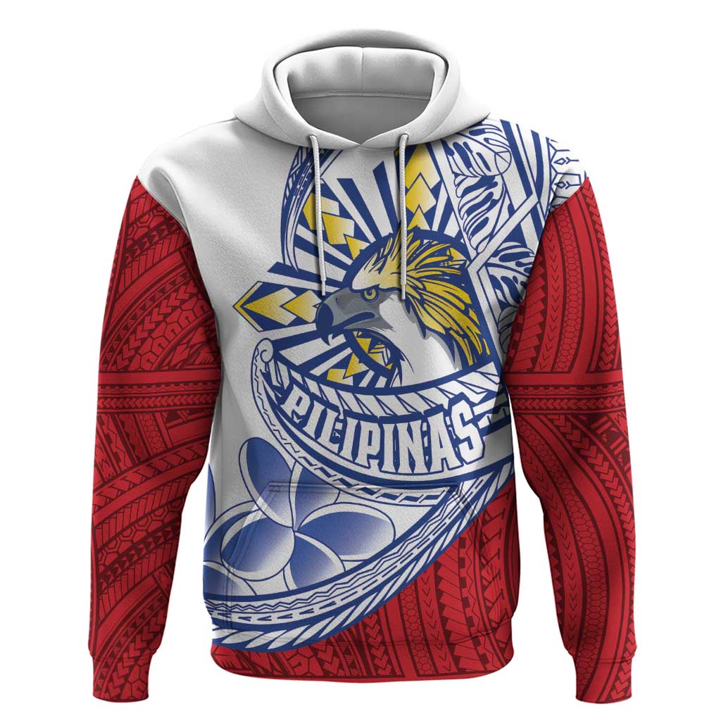 Philippines Eagle Sun Hoodie Filipino Agila Polynesian Tattoo Flag Color