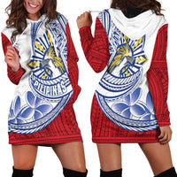 Philippines Eagle Sun Hoodie Dress Filipino Agila Polynesian Tattoo Flag Color