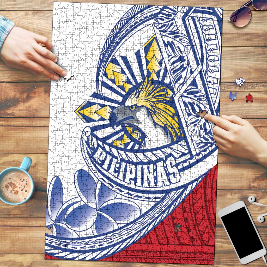 Philippines Eagle Sun Puzzle Filipino Agila Polynesian Tattoo Flag Color