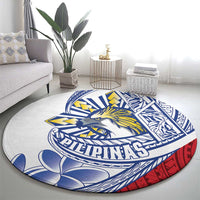 Philippines Eagle Sun Round Carpet Filipino Agila Polynesian Tattoo Flag Color