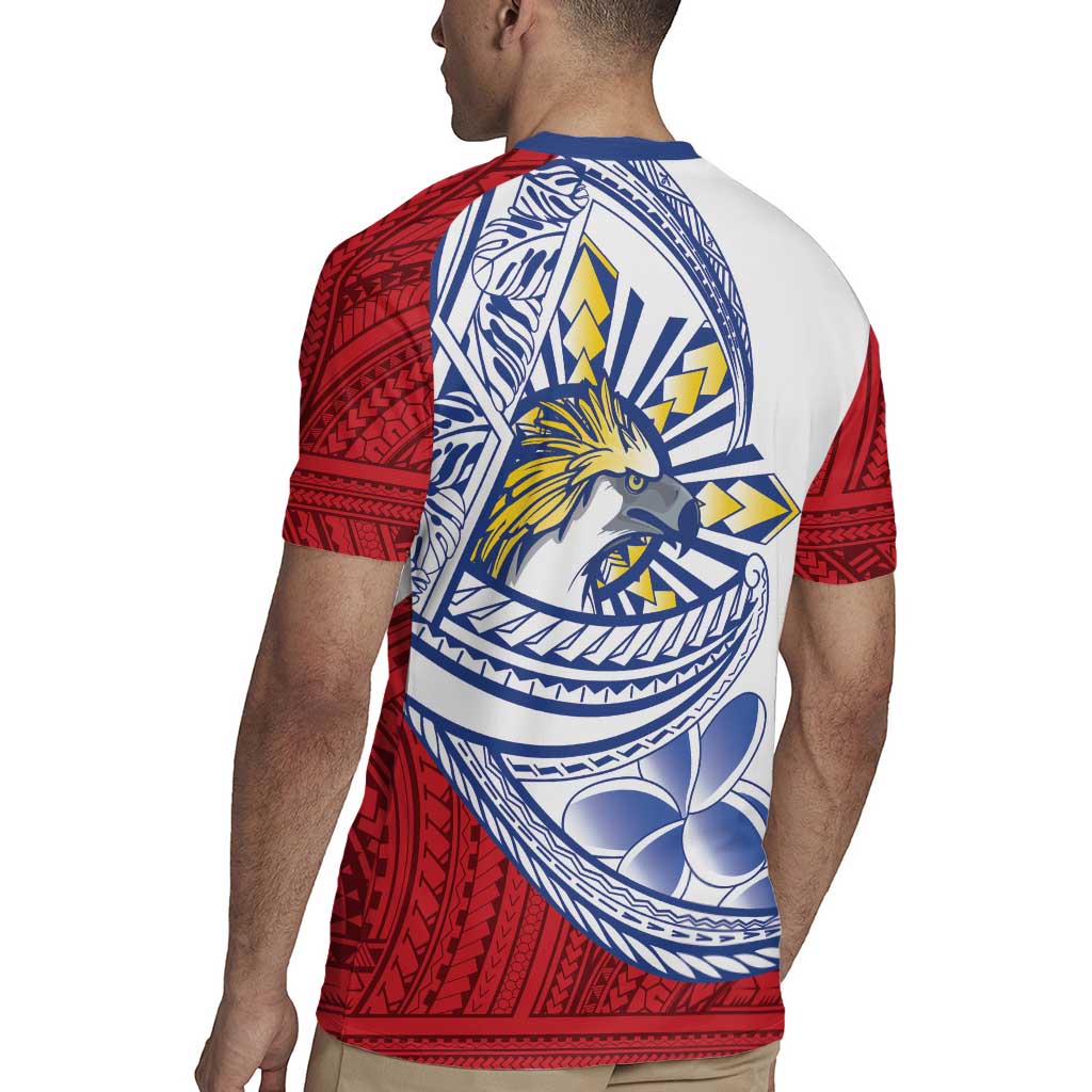 Philippines Eagle Sun Rugby Jersey Filipino Agila Polynesian Tattoo Flag Color