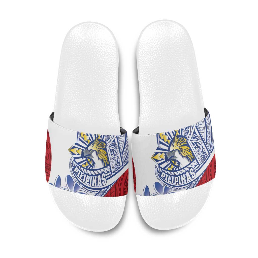 Philippines Eagle Sun Slide Sandals Filipino Agila Polynesian Tattoo Flag Color