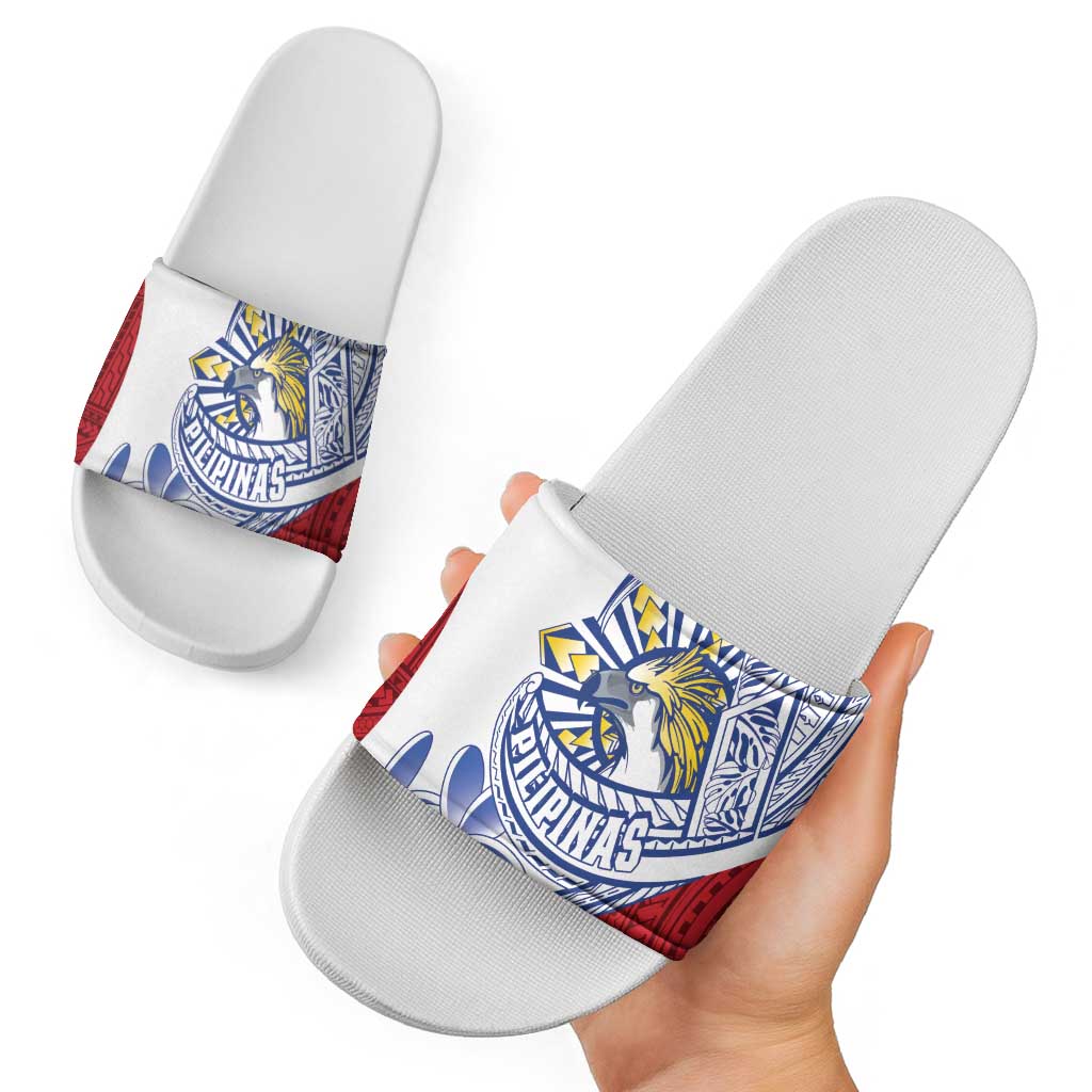 Philippines Eagle Sun Slide Sandals Filipino Agila Polynesian Tattoo Flag Color