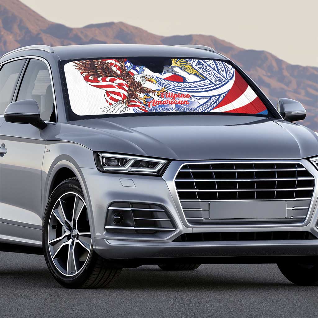 Filipino American History Month Auto Sun Shade Philippines Agila USA Eagle Mix Flag