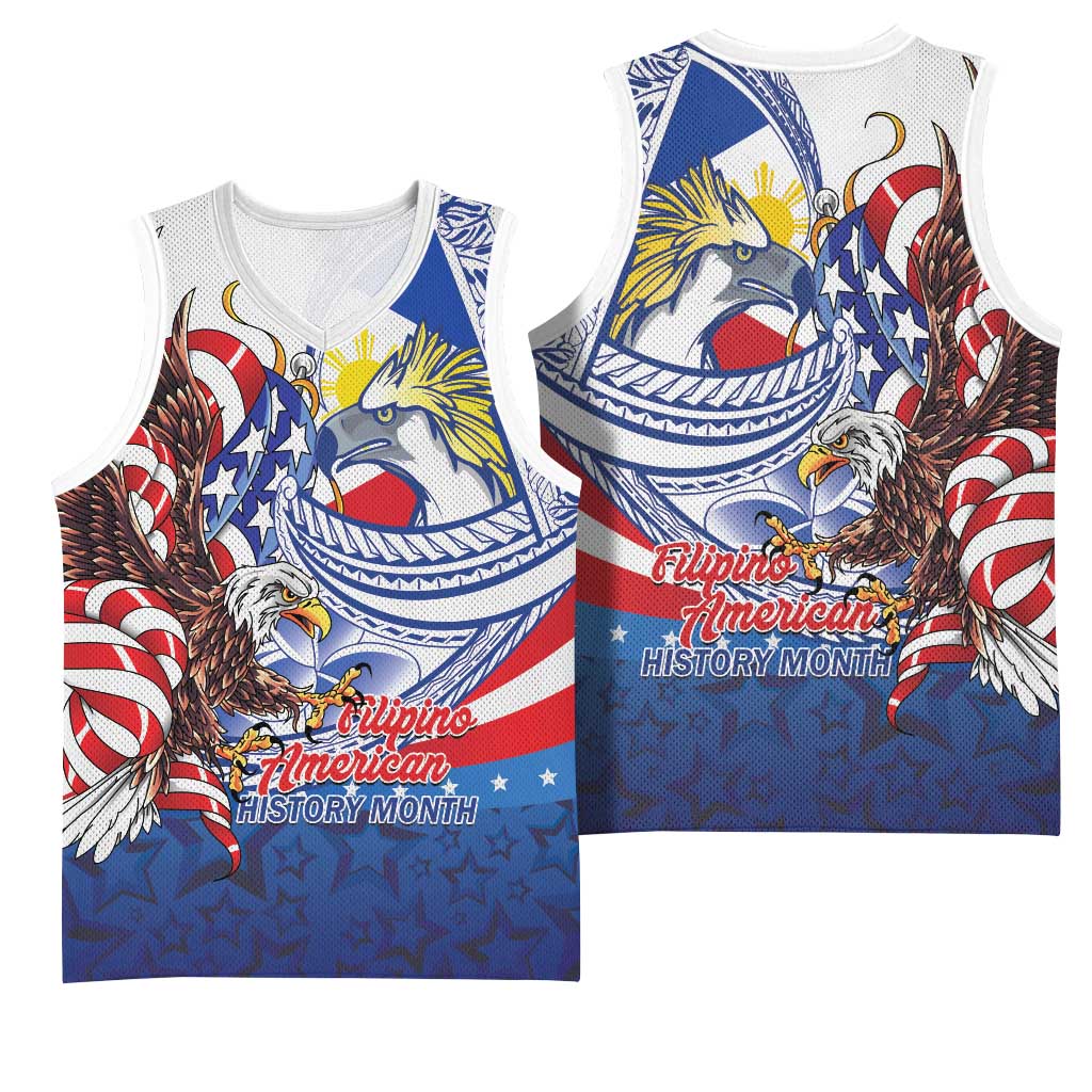 Filipino American History Month Basketball Jersey Philippines Agila USA Eagle Mix Flag