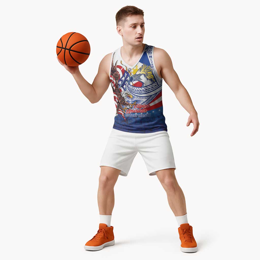 Filipino American History Month Basketball Jersey Philippines Agila USA Eagle Mix Flag