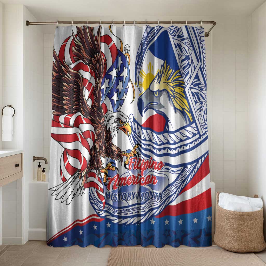 Filipino American History Month Bathroom Set Philippines Agila USA Eagle Mix Flag