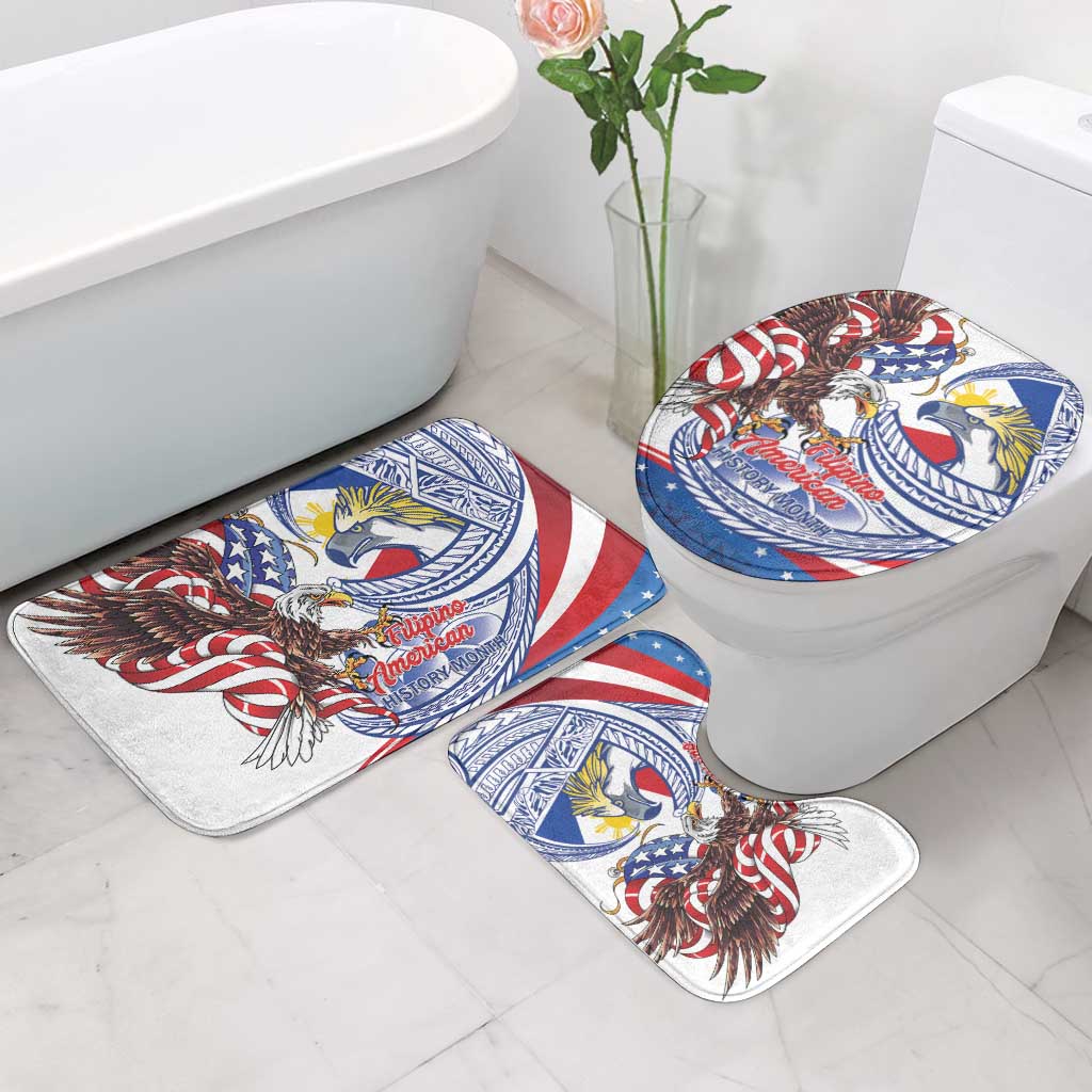 Filipino American History Month Bathroom Set Philippines Agila USA Eagle Mix Flag