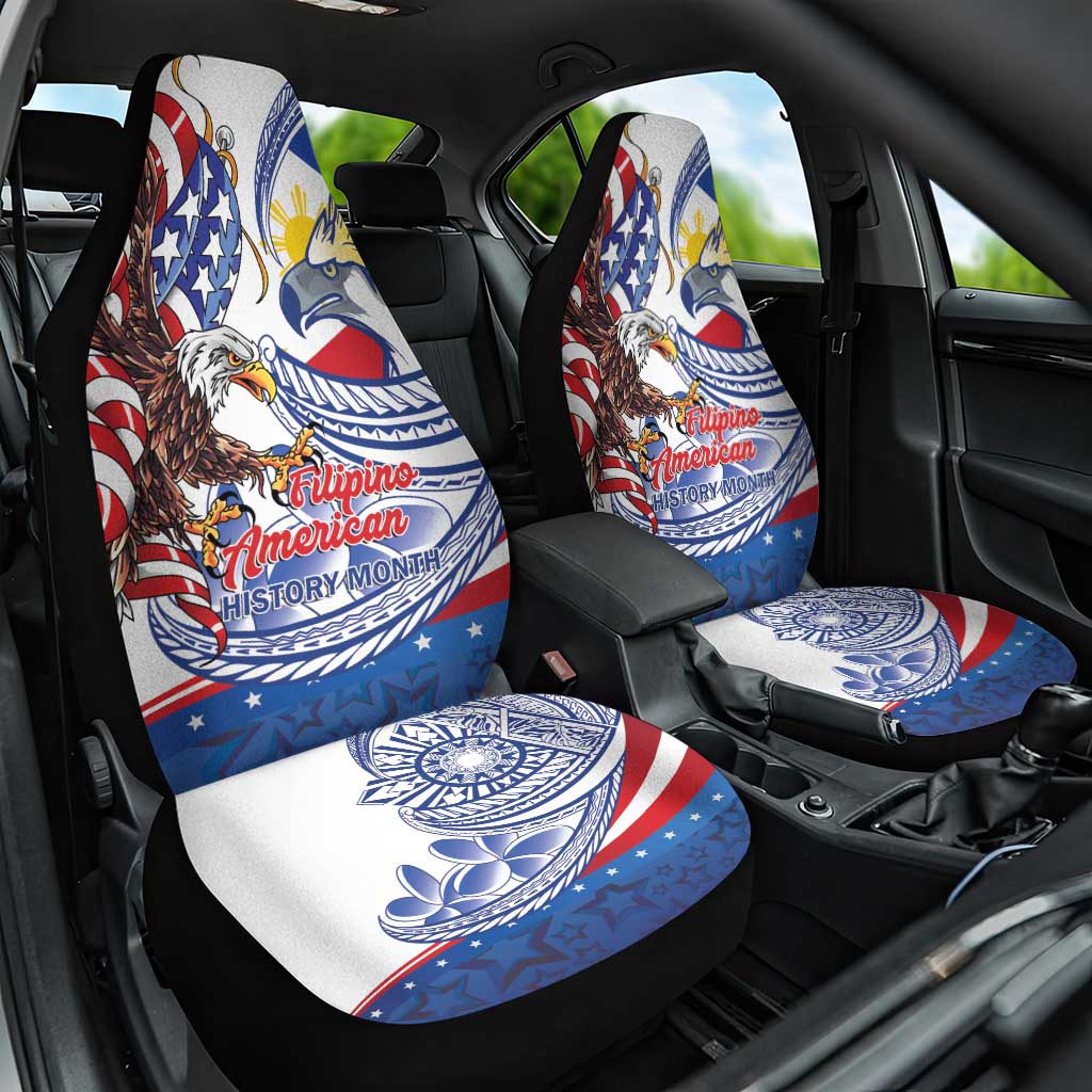 Filipino American History Month Car Seat Cover Philippines Agila USA Eagle Mix Flag