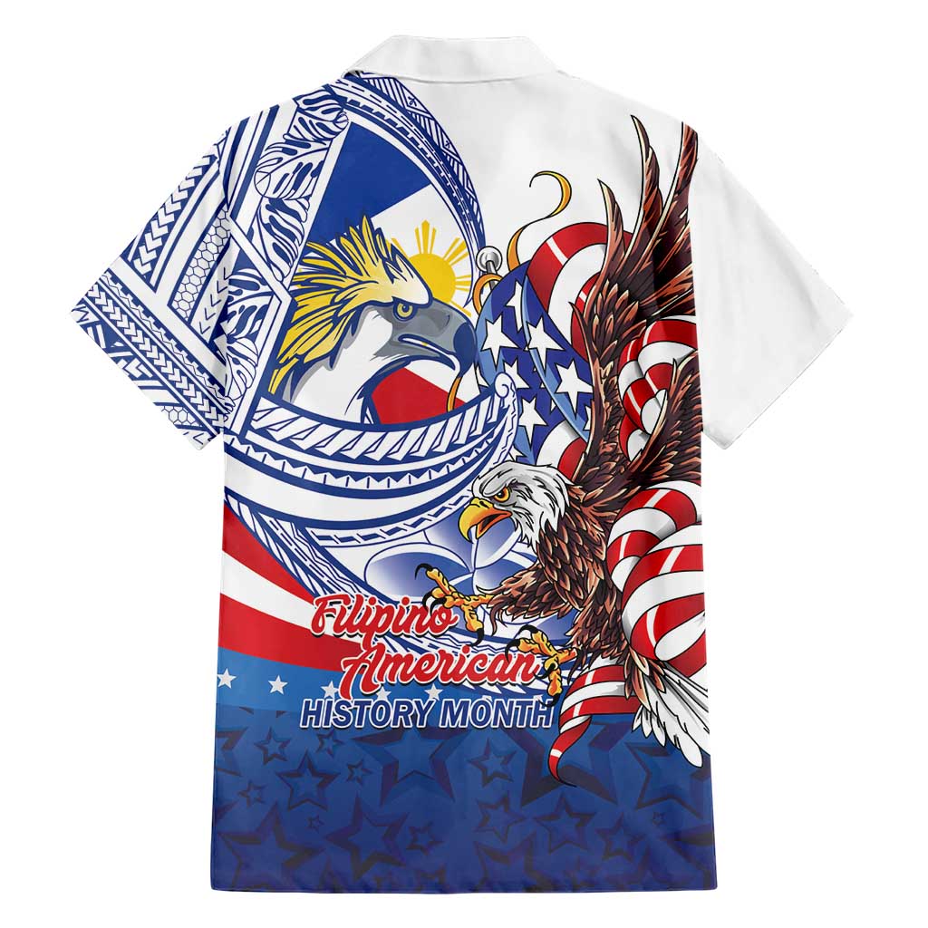 Filipino American History Month Family Matching Off The Shoulder Long Sleeve Dress and Hawaiian Shirt Philippines Agila USA Eagle Mix Flag LT14 - Polynesian Pride