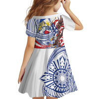 Filipino American History Month Family Matching Off Shoulder Maxi Dress and Hawaiian Shirt Philippines Agila USA Eagle Mix Flag LT14 - Polynesian Pride