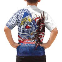 Filipino American History Month Family Matching Summer Maxi Dress and Hawaiian Shirt Philippines Agila USA Eagle Mix Flag LT14 - Polynesian Pride