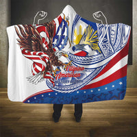 Filipino American History Month Hooded Blanket Philippines Agila USA Eagle Mix Flag