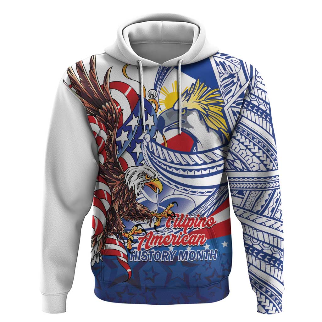Filipino American History Month Hoodie Philippines Agila USA Eagle Mix Flag