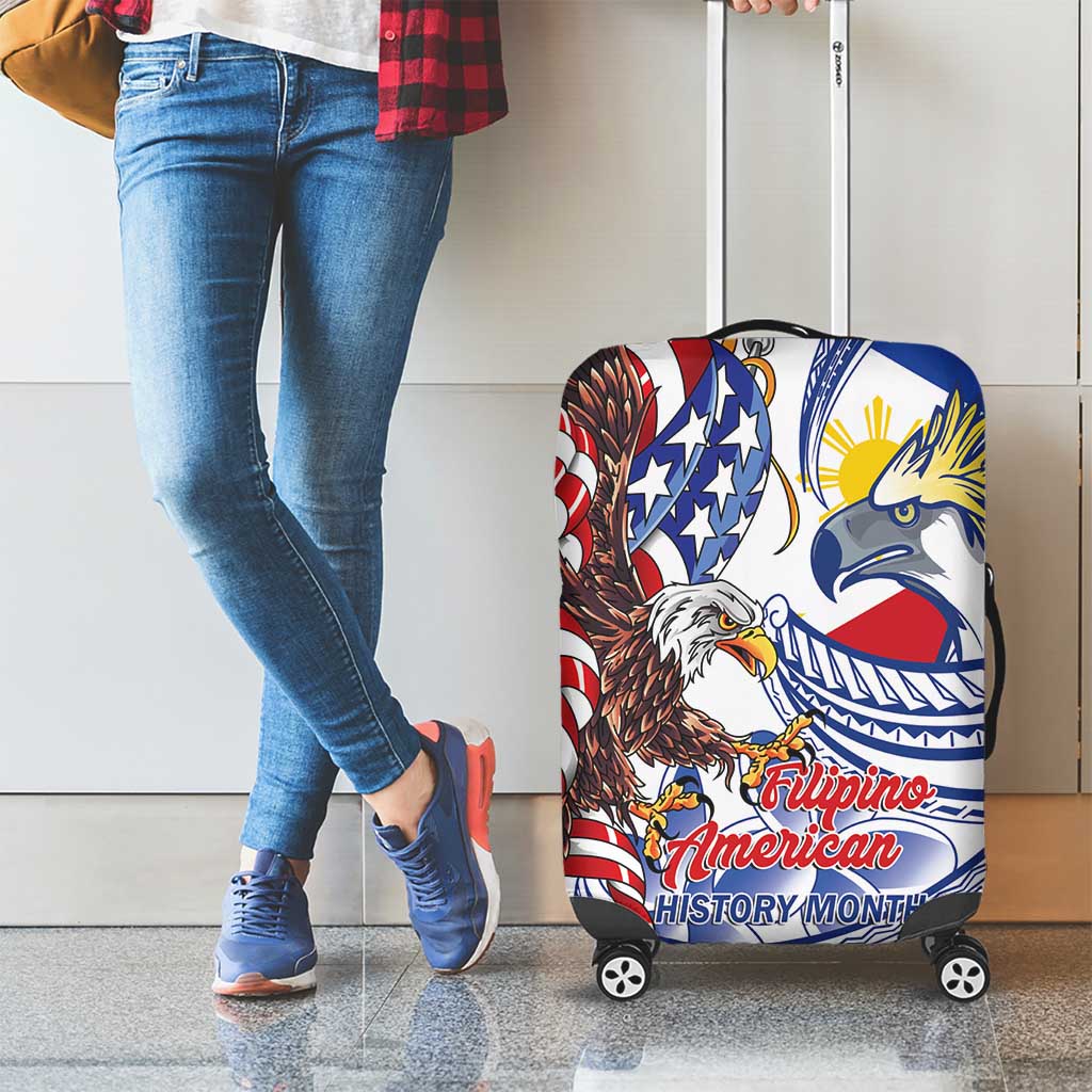 Filipino American History Month Luggage Cover Philippines Agila USA Eagle Mix Flag