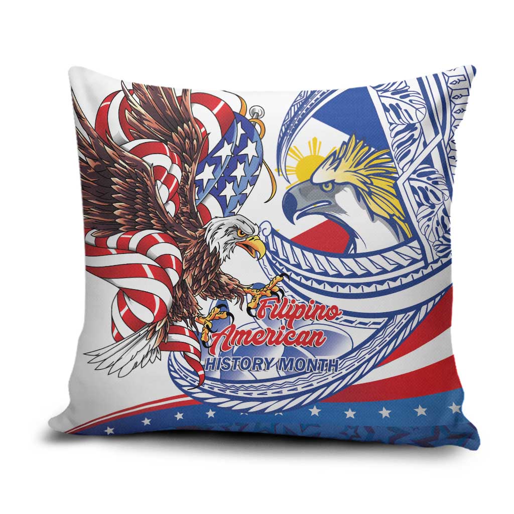 Filipino American History Month Pillow Cover Philippines Agila USA Eagle Mix Flag