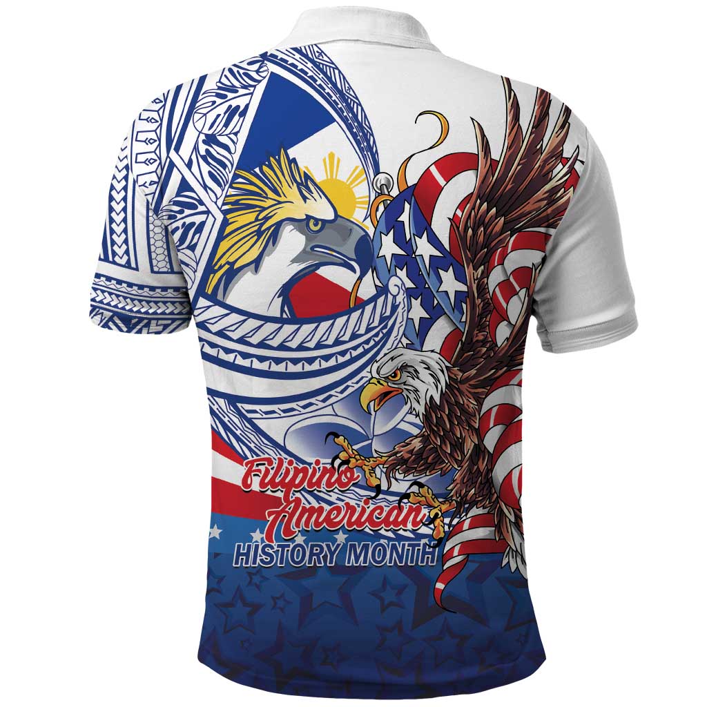 Filipino American History Month Polo Shirt Philippines Agila USA Eagle Mix Flag