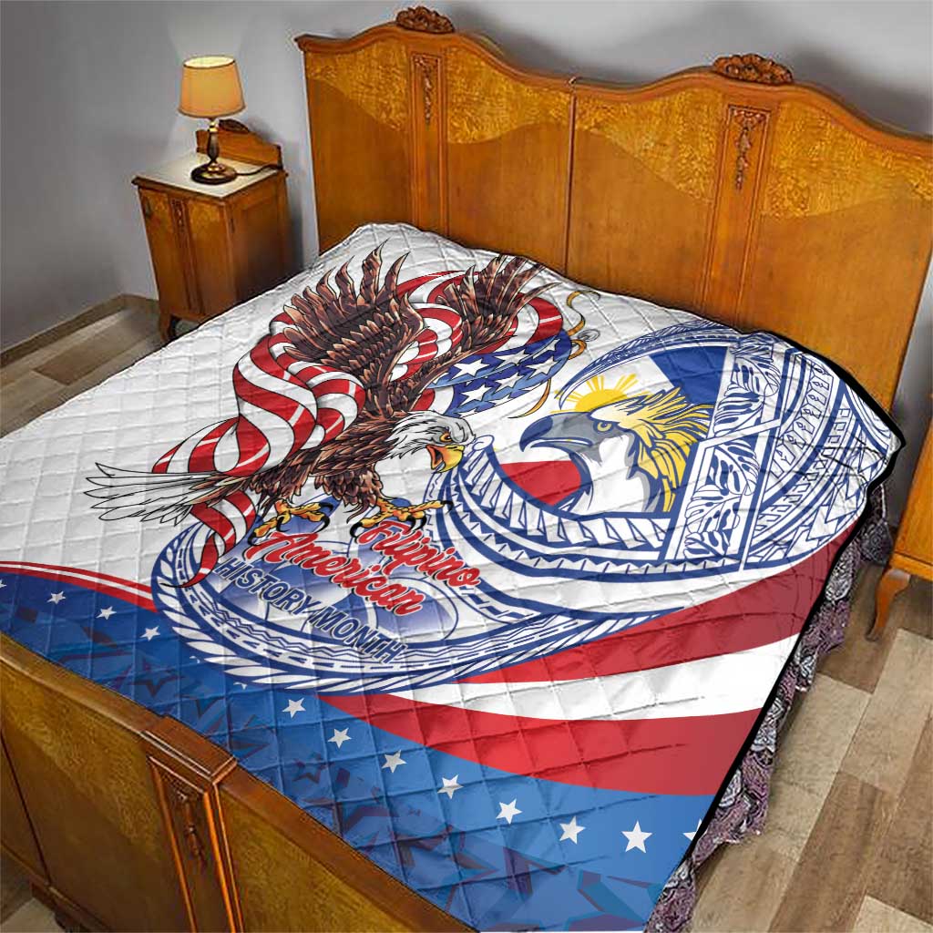 Filipino American History Month Quilt Philippines Agila USA Eagle Mix Flag LT14 - Polynesian Pride