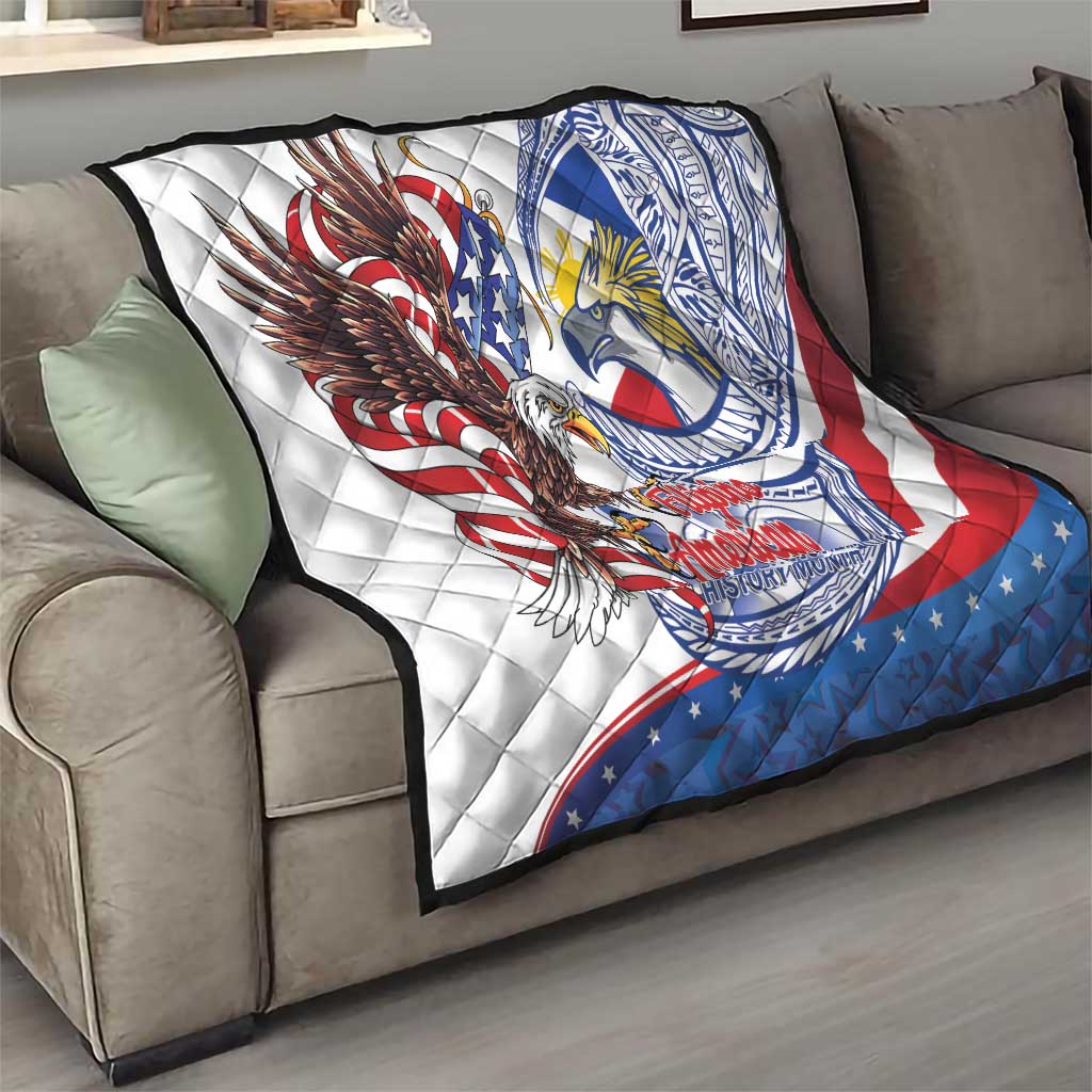 Filipino American History Month Quilt Philippines Agila USA Eagle Mix Flag LT14 - Polynesian Pride