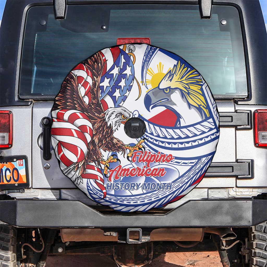 Filipino American History Month Spare Tire Cover Philippines Agila USA Eagle Mix Flag
