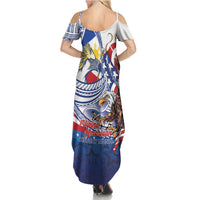 Filipino American History Month Summer Maxi Dress Philippines Agila USA Eagle Mix Flag