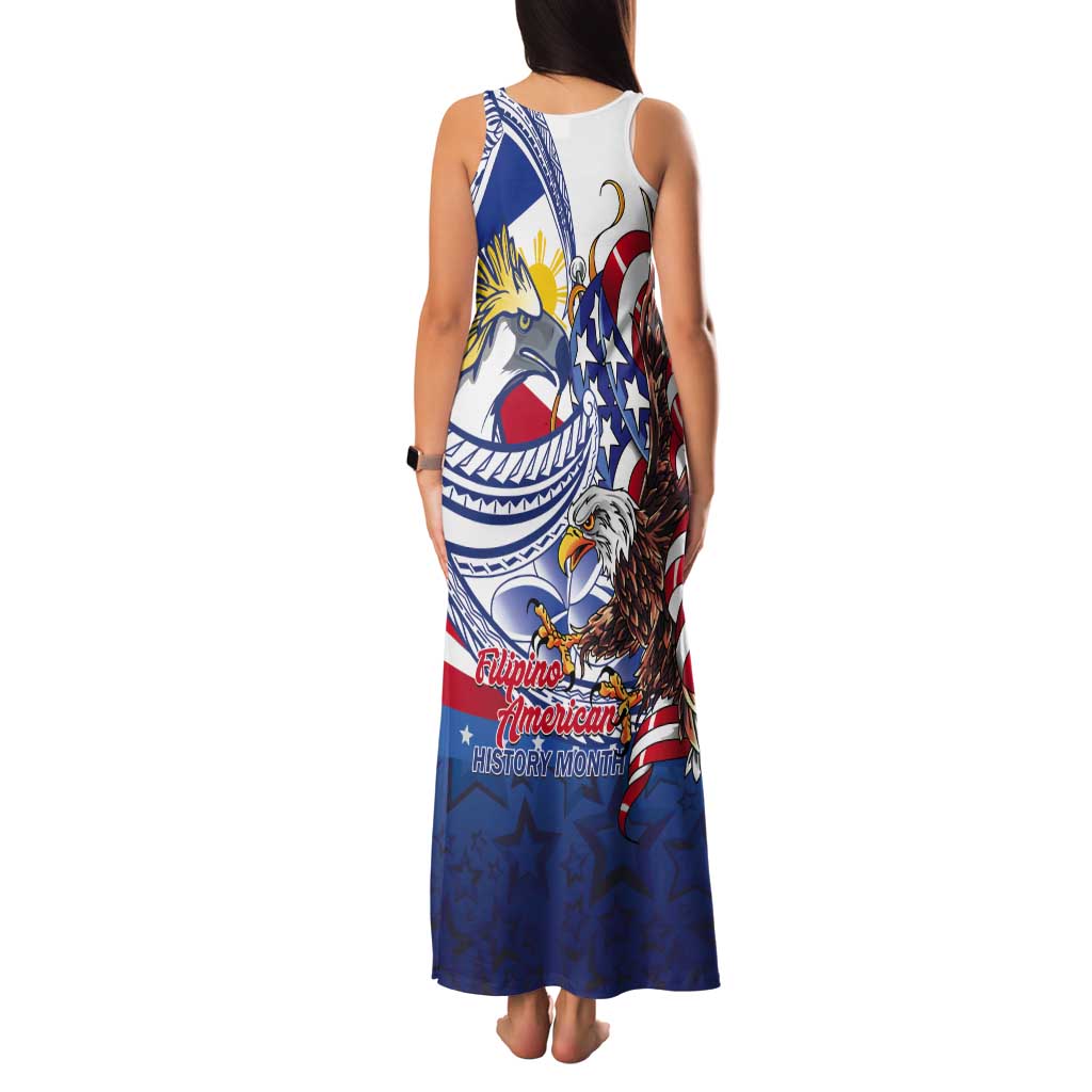 Filipino American History Month Tank Maxi Dress Philippines Agila USA Eagle Mix Flag