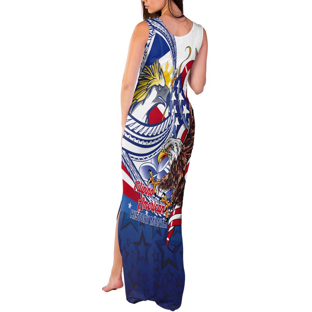 Filipino American History Month Tank Maxi Dress Philippines Agila USA Eagle Mix Flag