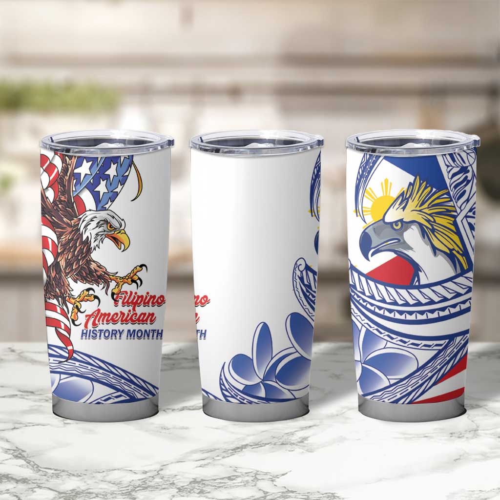 Filipino American History Month Tumbler Cup Philippines Agila USA Eagle Mix Flag