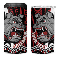 Personalised Aotearoa Bulldog 4 in 1 Can Cooler Tumbler New Zealand Maori Taniko Art LT14 One Size: 16 oz Red - Polynesian Pride