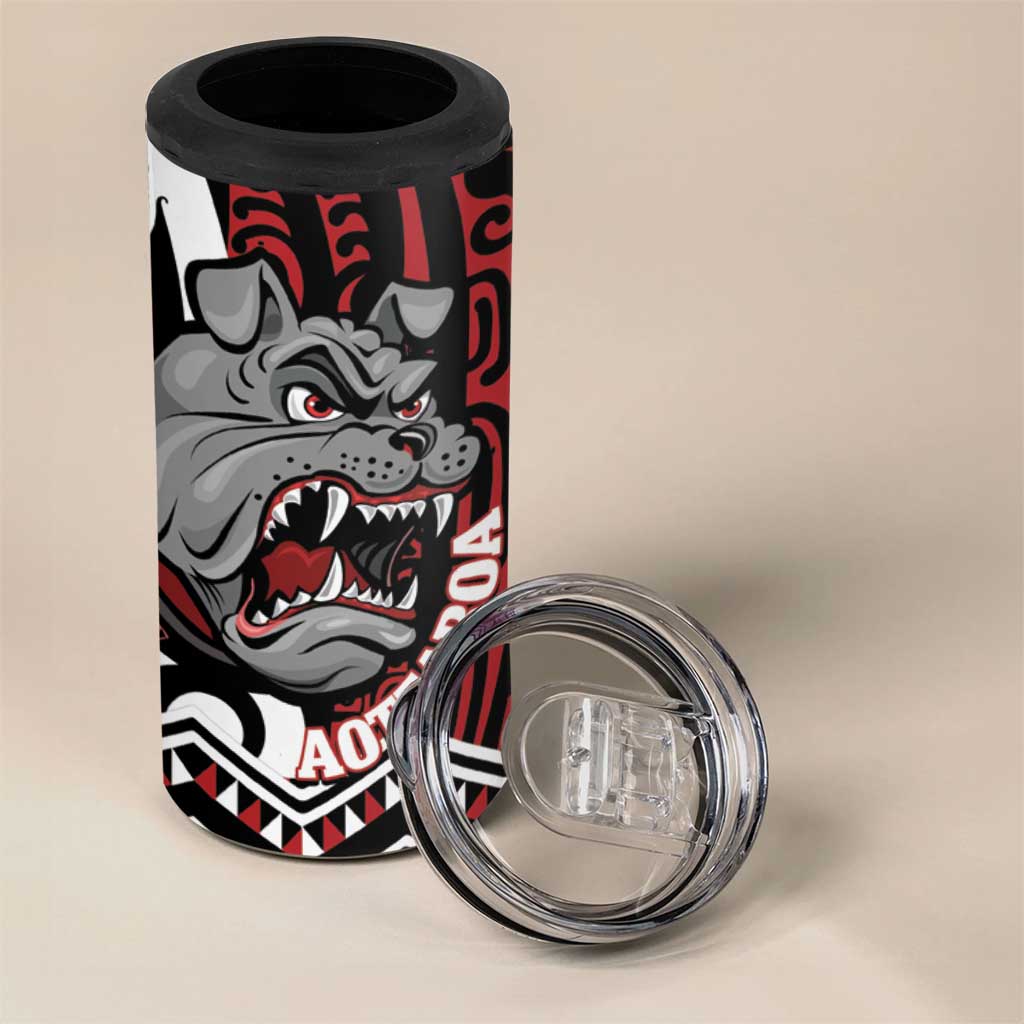 Personalised Aotearoa Bulldog 4 in 1 Can Cooler Tumbler New Zealand Maori Taniko Art LT14 - Polynesian Pride