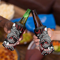 Personalised Aotearoa Bulldog 4 in 1 Can Cooler Tumbler New Zealand Maori Taniko Art LT14 - Polynesian Pride