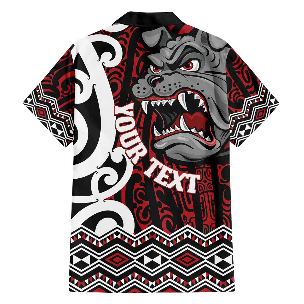 Personalised Aotearoa Bulldog Family Matching Off Shoulder Maxi Dress and Hawaiian Shirt New Zealand Maori Taniko Art LT14 - Polynesian Pride