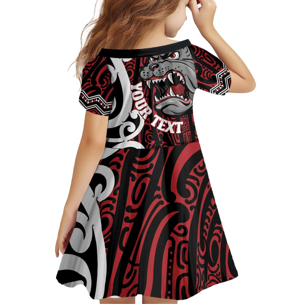 Personalised Aotearoa Bulldog Family Matching Puletasi and Hawaiian Shirt New Zealand Maori Taniko Art LT14 - Polynesian Pride