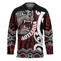 Personalised Aotearoa Bulldog Hockey Jersey New Zealand Maori Taniko Art - Polynesian Pride