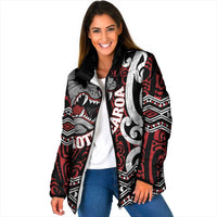 Personalised Aotearoa Bulldog Padded Jacket New Zealand Maori Taniko Art - Polynesian Pride