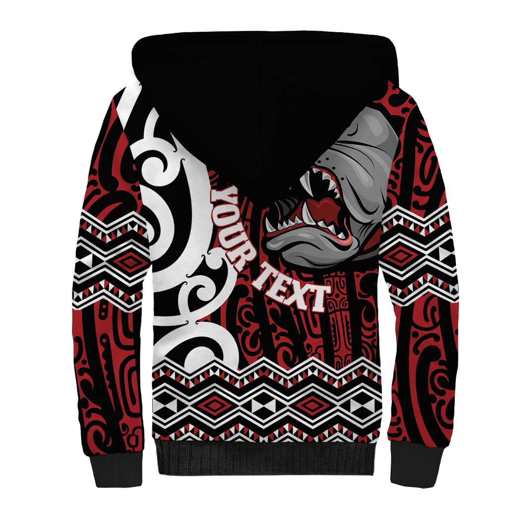 Personalised Aotearoa Bulldog Sherpa Hoodie New Zealand Maori Taniko Art LT14 - Polynesian Pride