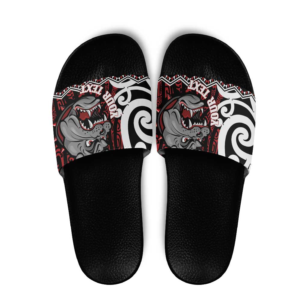 Personalised Aotearoa Bulldog Slide Sandals New Zealand Maori Taniko Art - Polynesian Pride